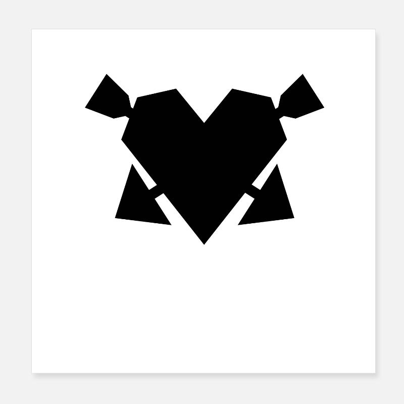 Herz mit Pfeile Poster 20x20 cm