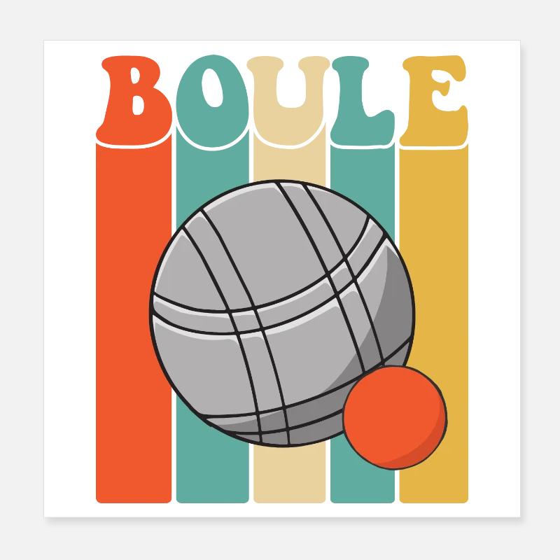 Boule Balls for Bouler Boccia Game Botcha Boule Poster 8" x 8" (20x20 cm)
