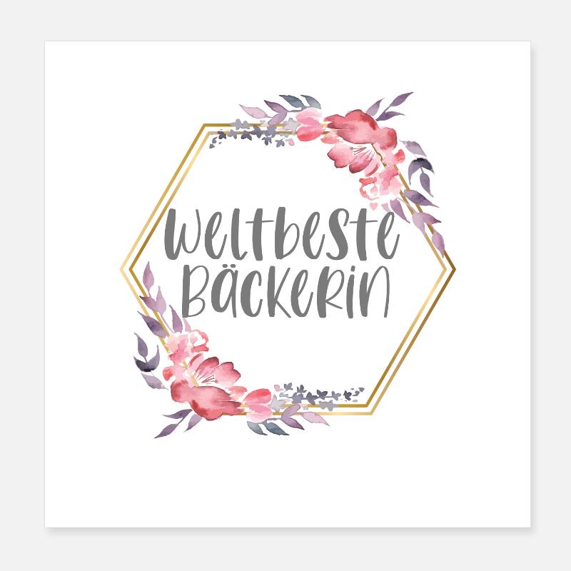 Weltbeste Bäckerin backen Bäckerei Geschenk Poster 20x20 cm