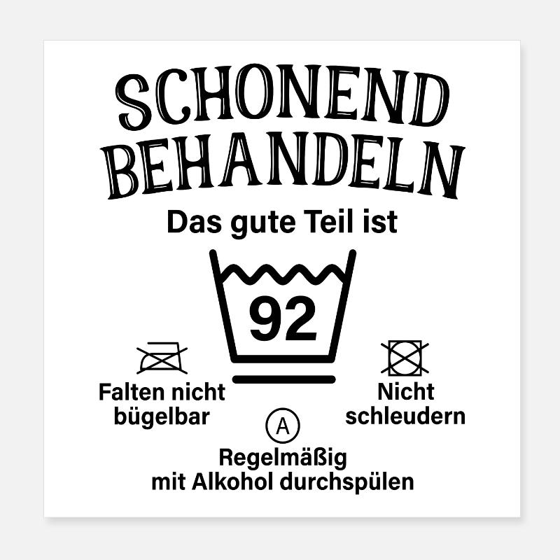 92. Geburtstag Schonend Behandeln 92 Teil Ist 92 Poster 20x20 cm