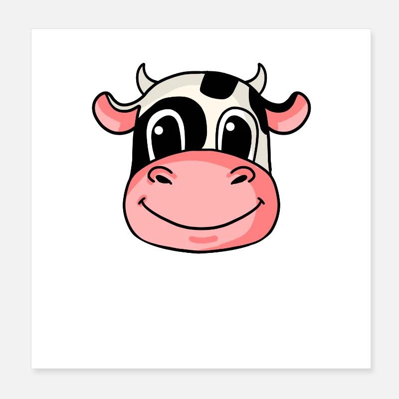 Tête de vache Poster 20 x 20 cm