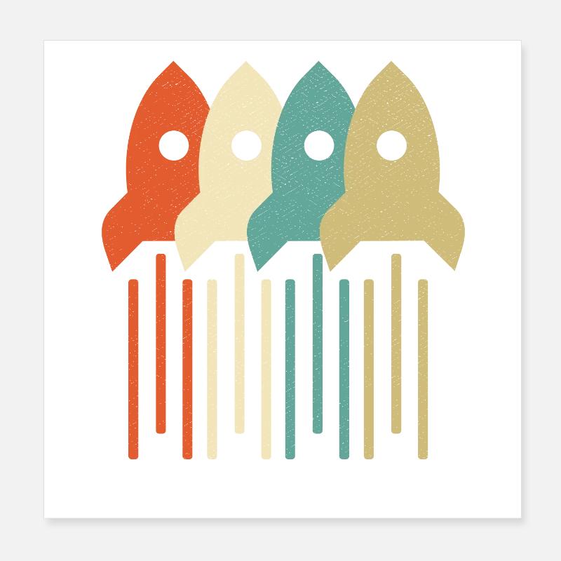 Vintage Rocket Scientist Génie aérospatial Poster 20 x 20 cm