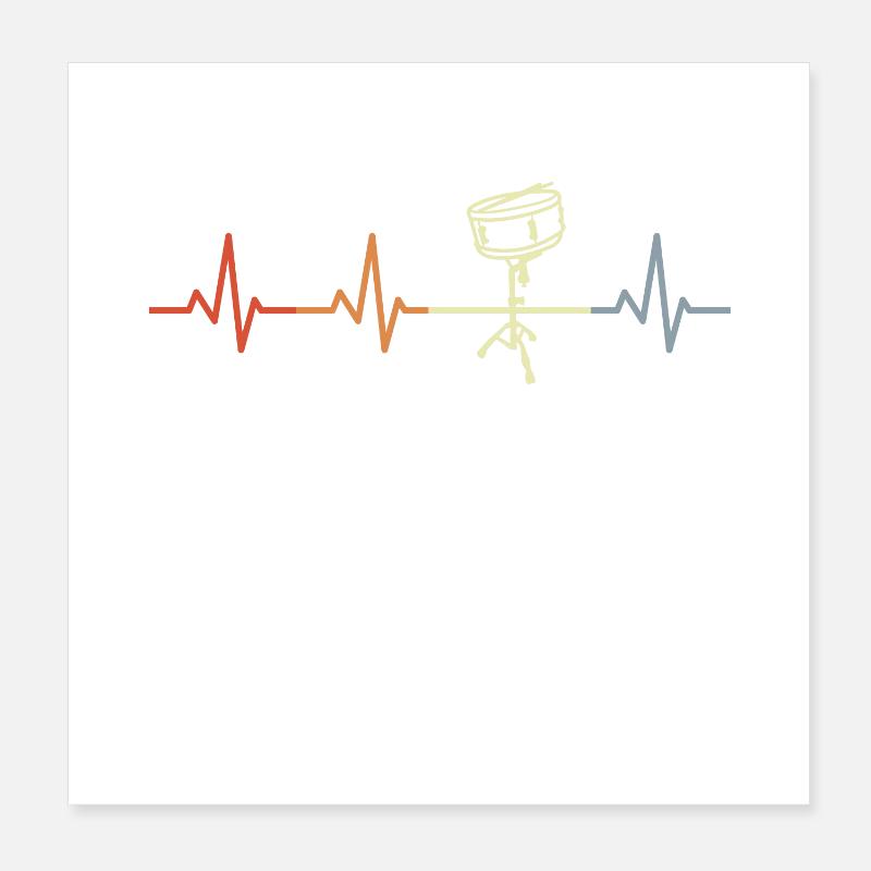 Ligne cœur de batteur Poster 20 x 20 cm