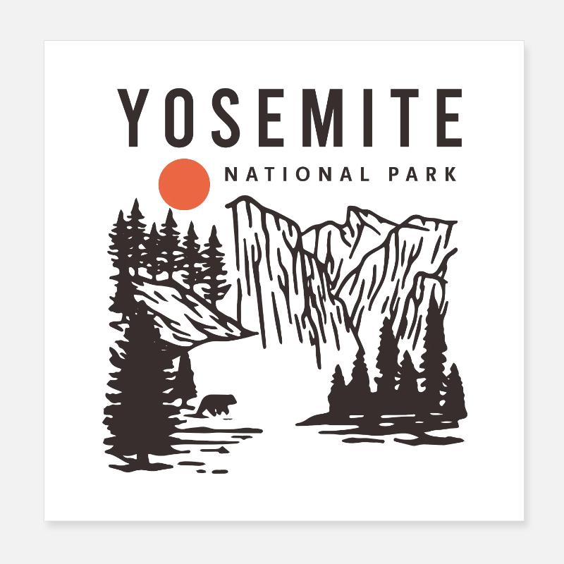 Parc national de Yosemite Poster 20 x 20 cm