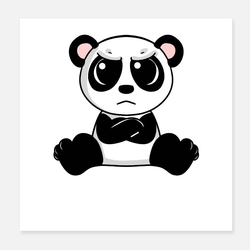 wütender Panda Poster 20x20 cm