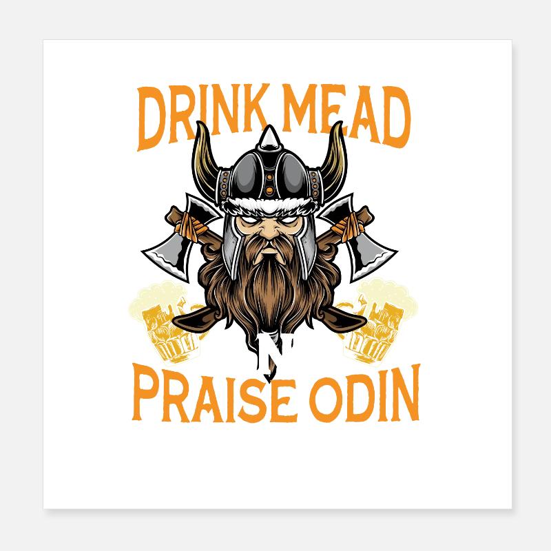 Beer Vikings Poster 8" x 8" (20x20 cm)