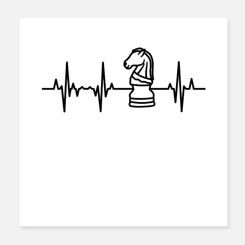 Schach Herzlinie Poster 20x20 cm