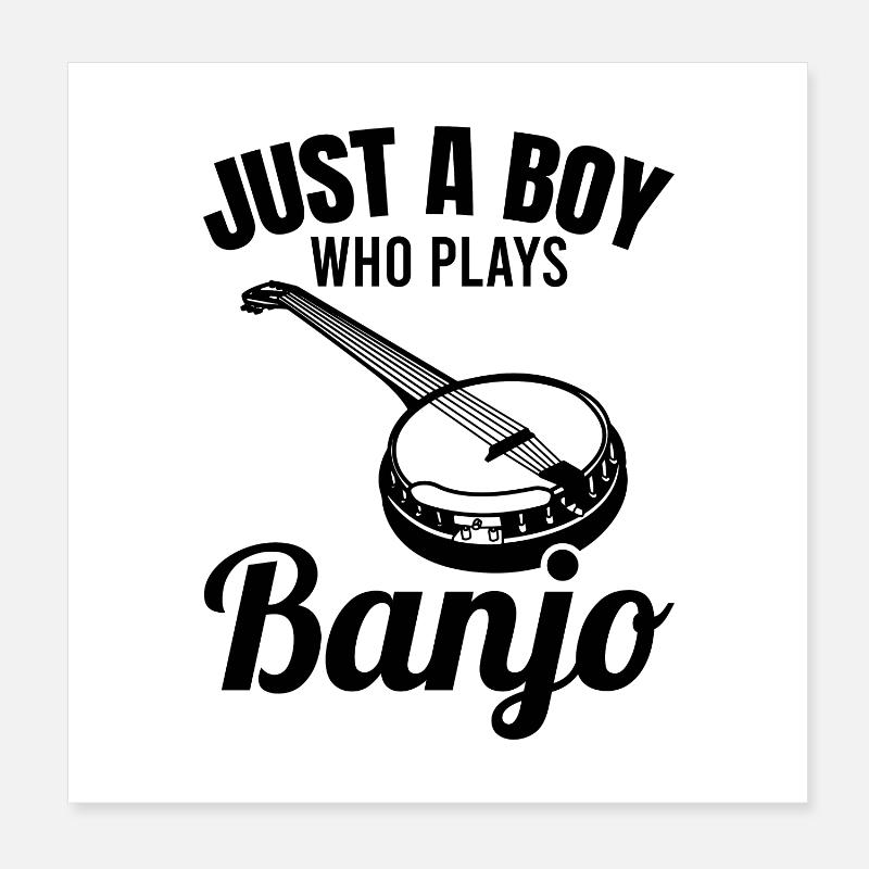 Nur ein Junge der Banjo spielt Poster 20x20 cm