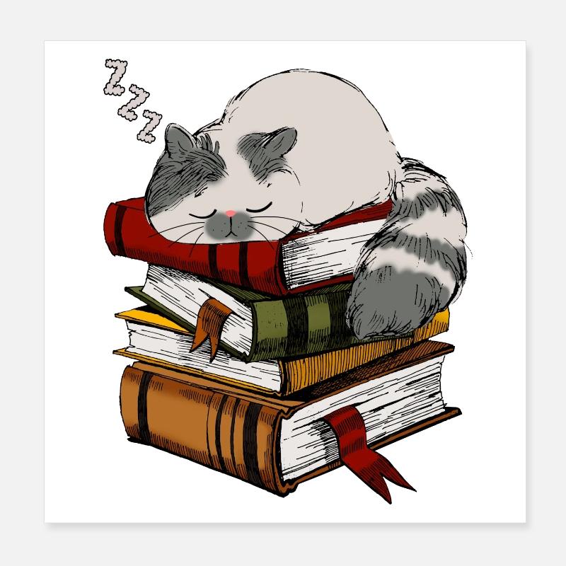 lecture, livres, étudier, lecteur Poster 20 x 20 cm
