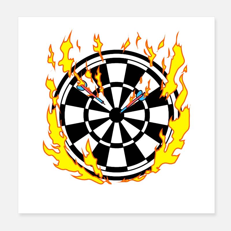 Jeu de fléchettes en flammes - Dart Player Poster 20 x 20 cm