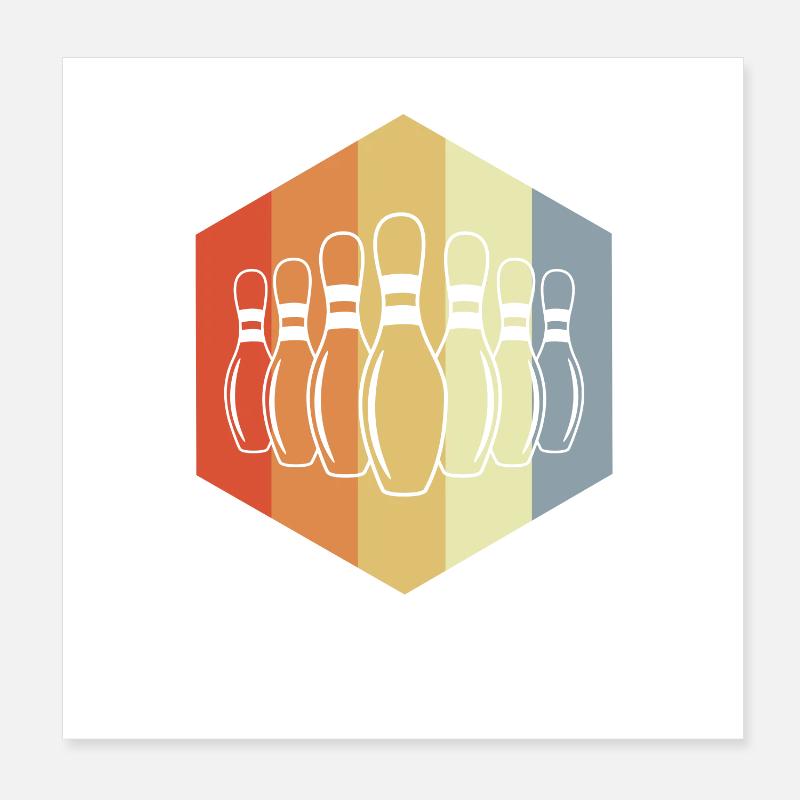 Quilles de bowling Poster 20 x 20 cm