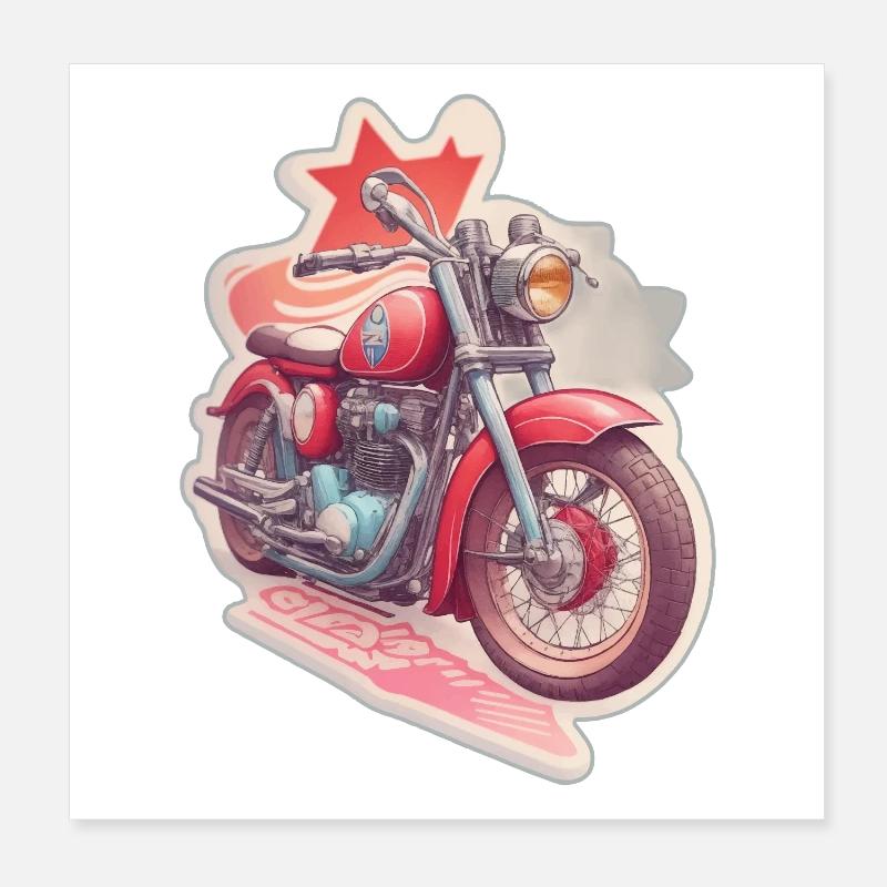 Motorcycle Design Poster 8" x 8" (20x20 cm)