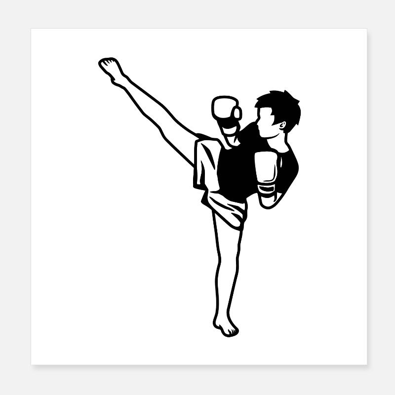 Kidboxer Dessin d’enfant Poster 20 x 20 cm
