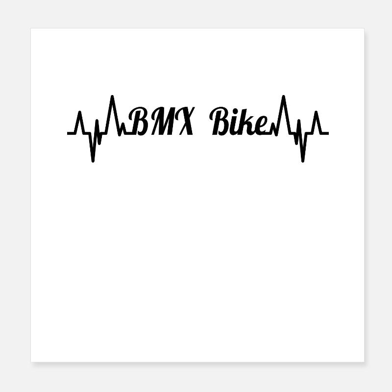 BMX EKG - Poster 20x20 cm - Weiß