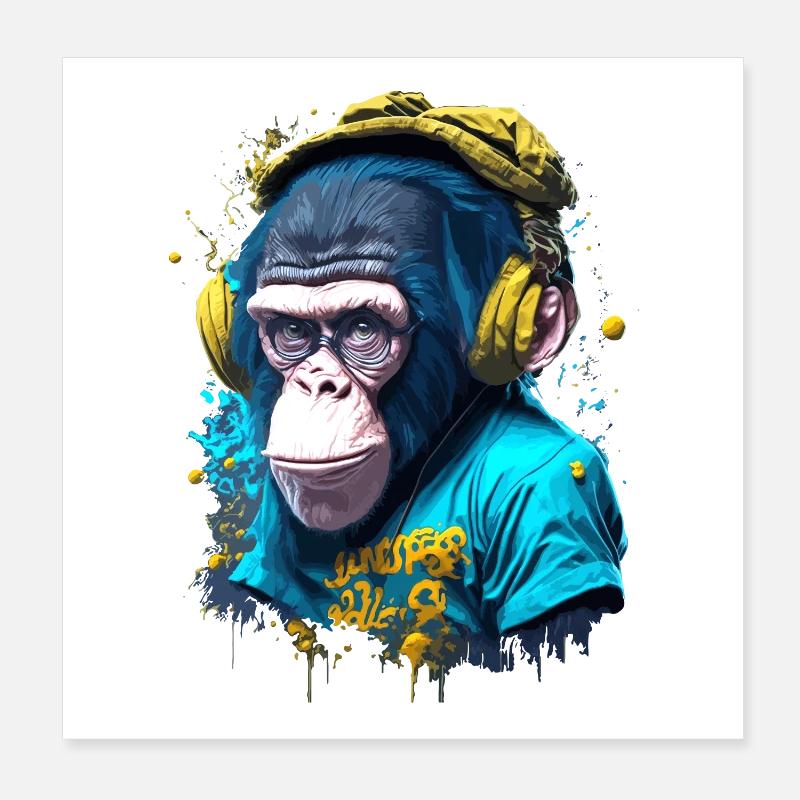 Iconic monkey Poster 8" x 8" (20x20 cm)