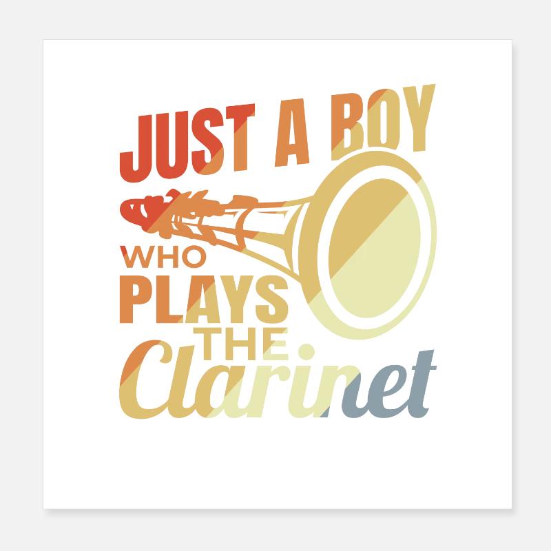 Junger Klarinettenspieler Poster 20x20 cm