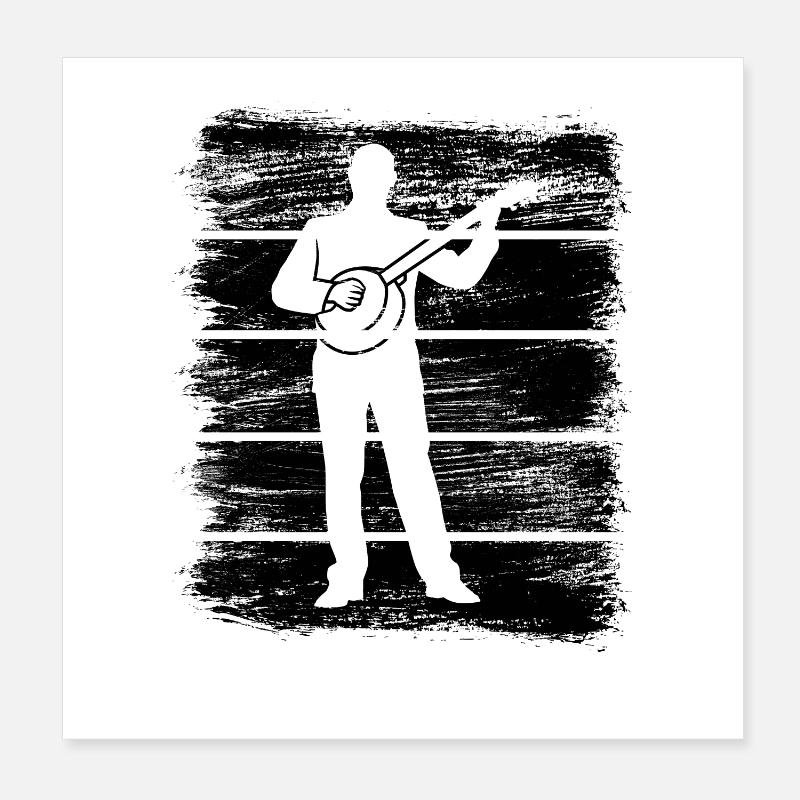 Banjo Player Poster 8" x 8" (20x20 cm)