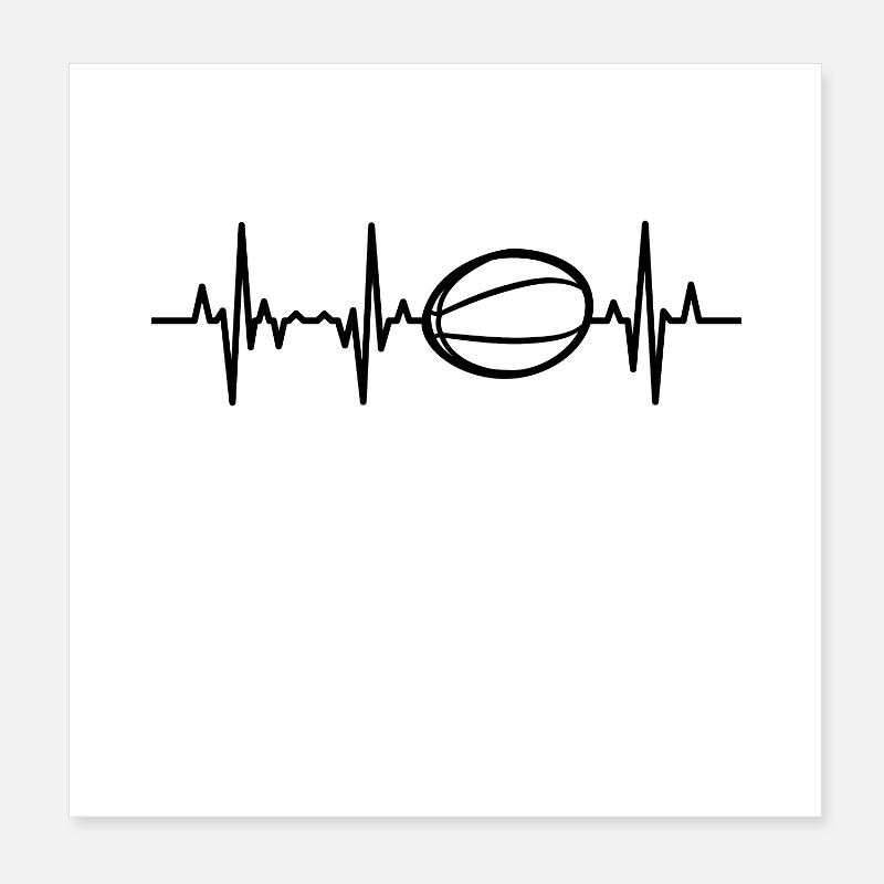 Rugby Ball Palpitations cardiaques Poster 20 x 20 cm