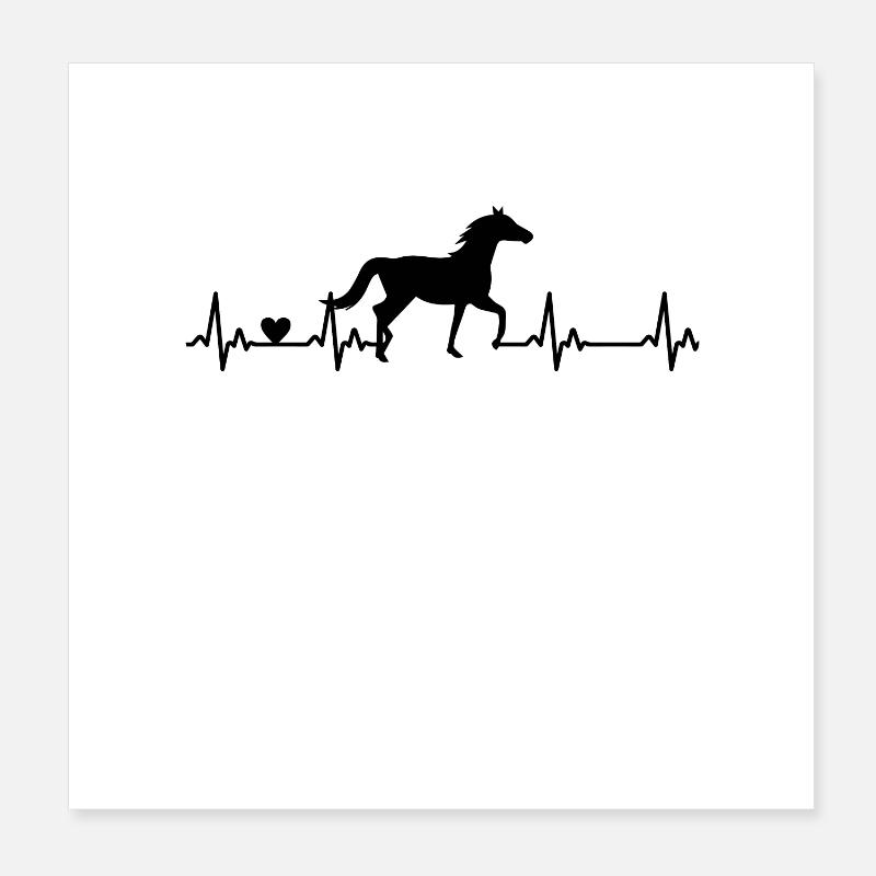 Pferd Herzschlag Reiten Poster 20x20 cm