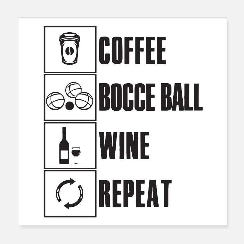 Bocce Spruch Bocce Ball mit Jack Bocci Game Bocce Poster 20x20 cm