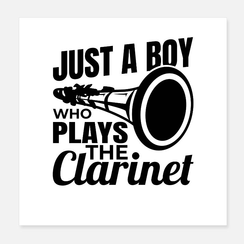 Nur ein Junge der Klarinette spielt Poster 20x20 cm