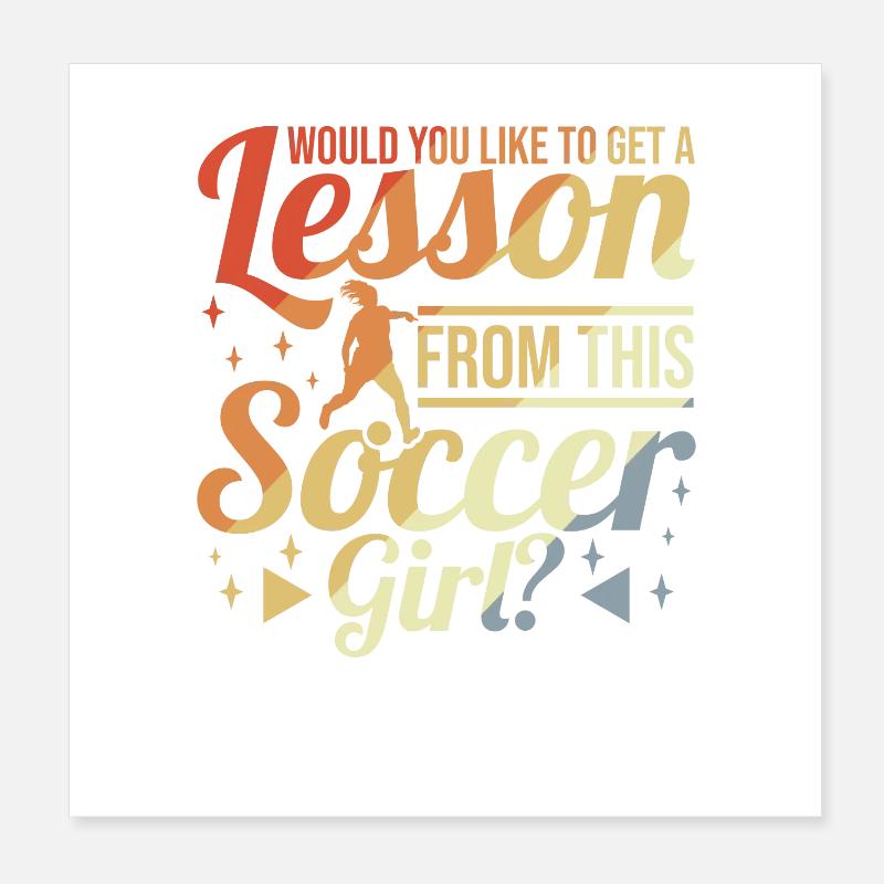 Soccer féminin Poster 20 x 20 cm