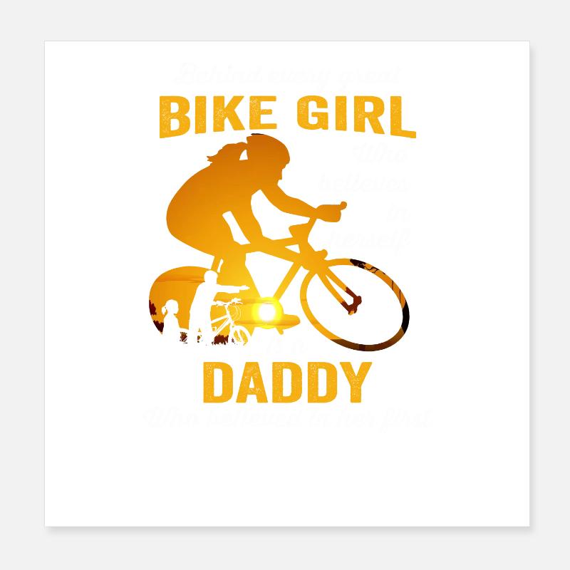 Fille de vélo Poster 20 x 20 cm