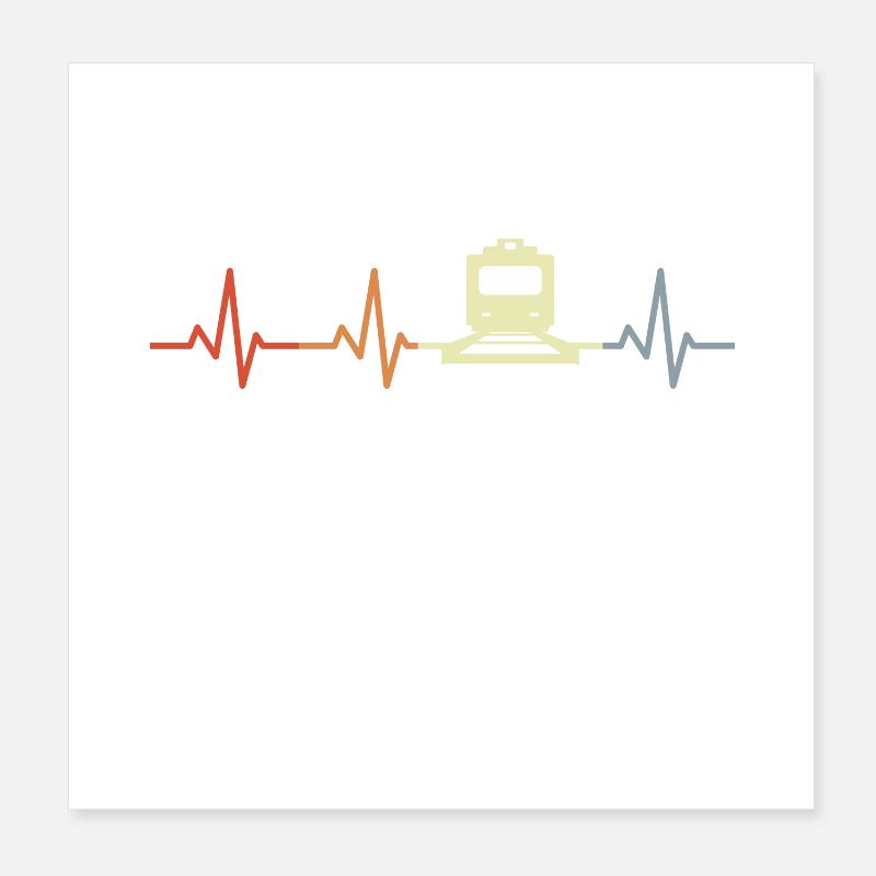 Trains ECG palpitations Poster 8" x 8" (20x20 cm)