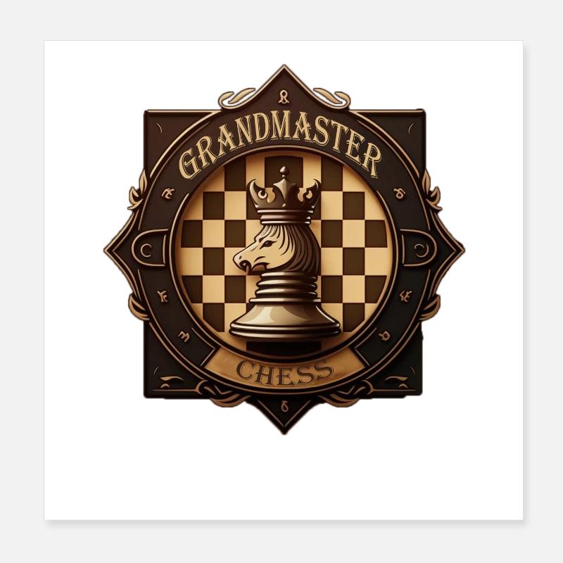 Chess Badge Poster 8" x 8" (20x20 cm)