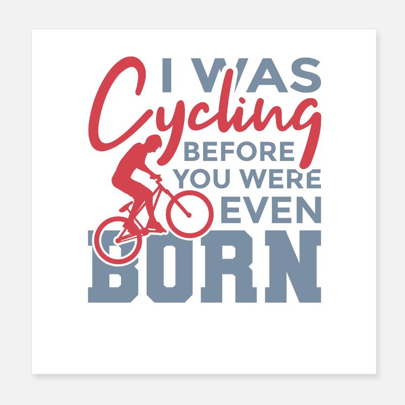 Fahrradfahrer Witz Poster 20x20 cm