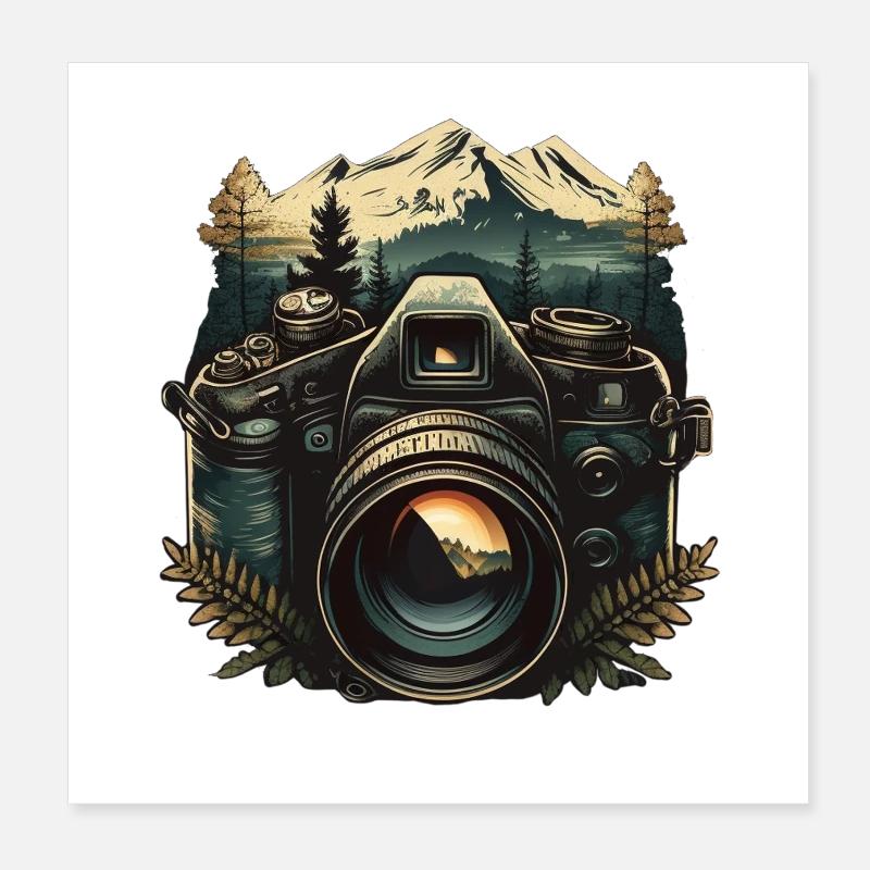 Caméra en montagne Poster 20 x 20 cm