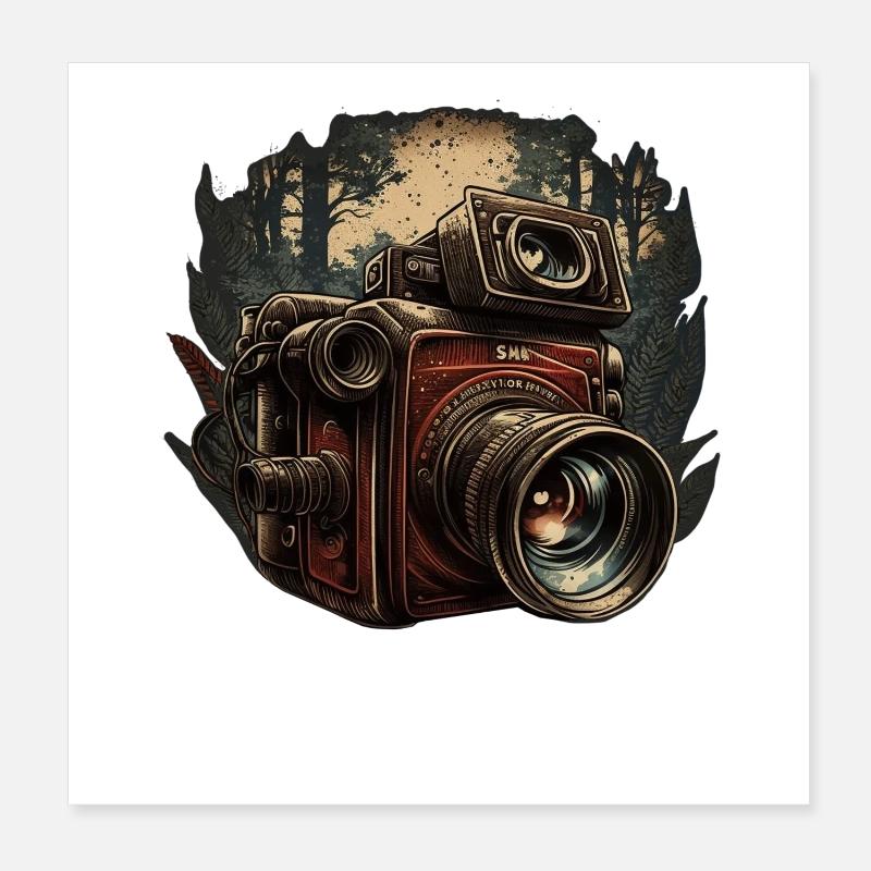 Caméra dans la forêt Poster 20 x 20 cm