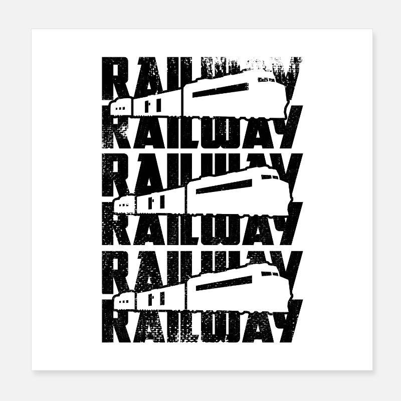 Railroad Poster 8" x 8" (20x20 cm)