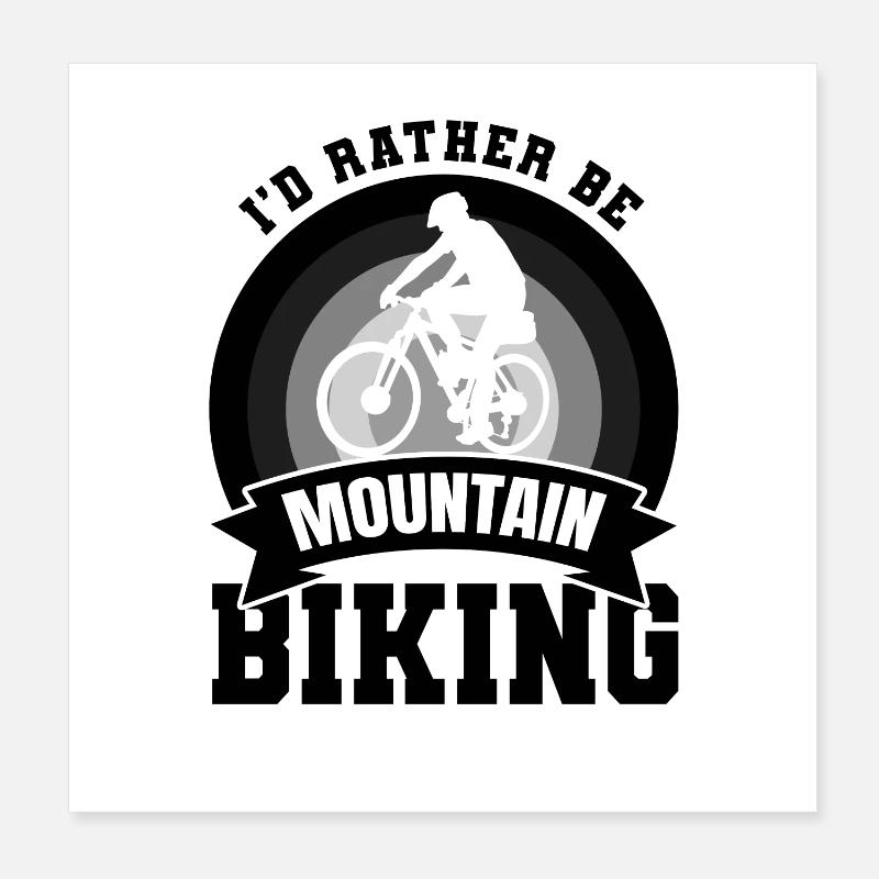 Mountainbiker Witz Poster 20x20 cm