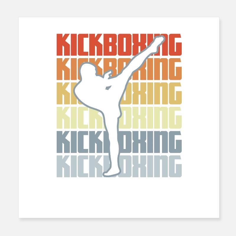 Vintage Kickboxen Poster 20x20 cm