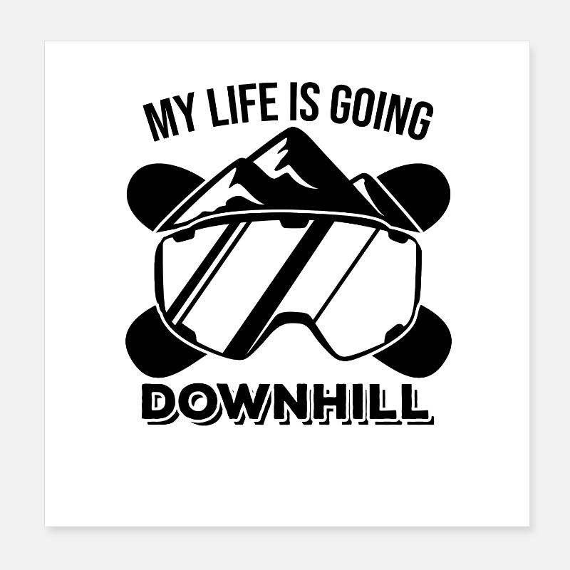 Drôle de blague de snowboard Poster 20 x 20 cm