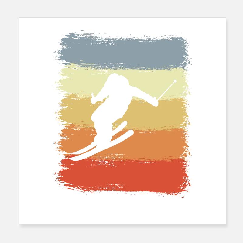 Vintage skiing Poster 8" x 8" (20x20 cm)