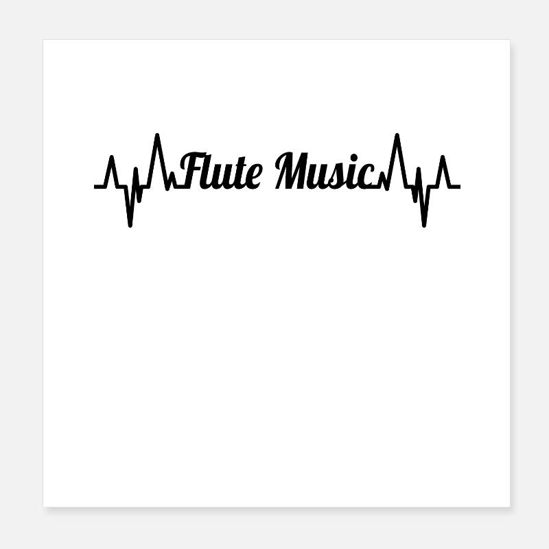 Musique de flûte ECG Pouls Poster 20 x 20 cm