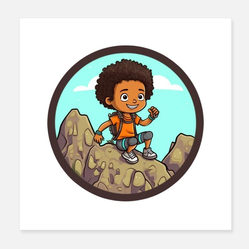 Afro Schwarz Kind Junge Mädchen Empowerment Mädche Poster 20x20 cm