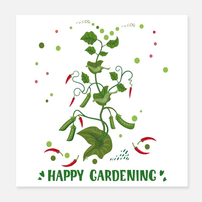 Happy Gardening Poster 20x20 cm