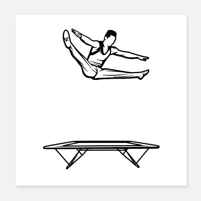 Petit sauteur sur trampoline Poster 20 x 20 cm