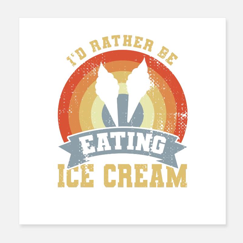 Eis essen Poster 20x20 cm