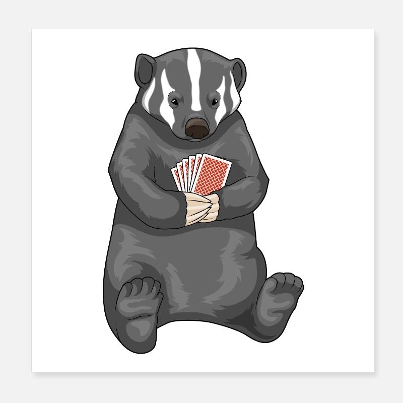 Dachs Poker Pokerkarten Poster 20x20 cm