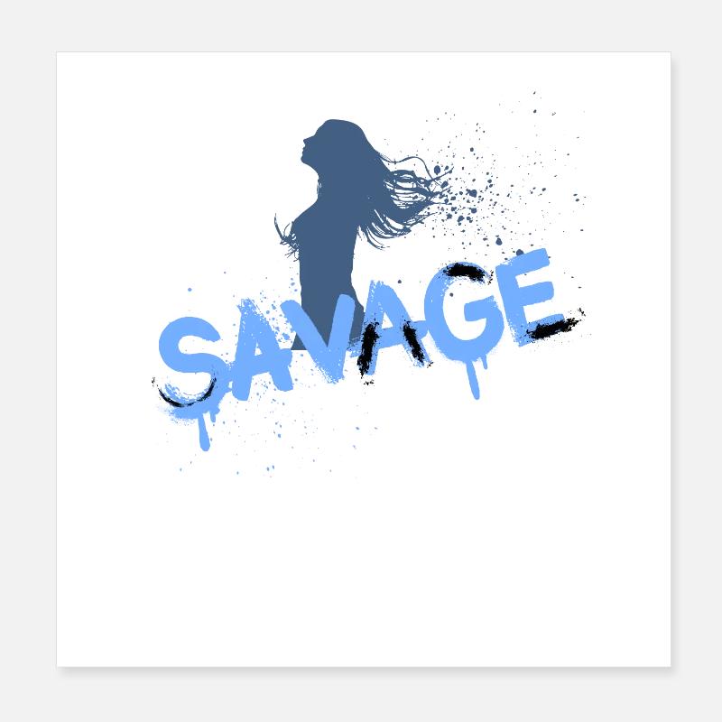 Sauvage - Poster 20 x 20 cm - blanc