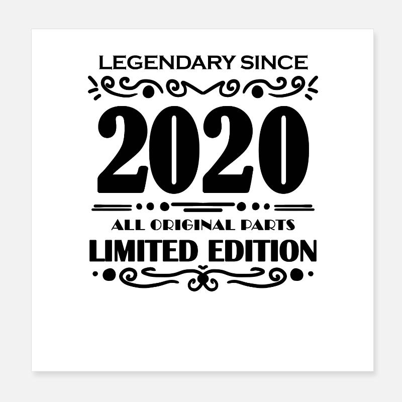 2020 - Année 2020 - Année de construction 2020 Poster 20 x 20 cm