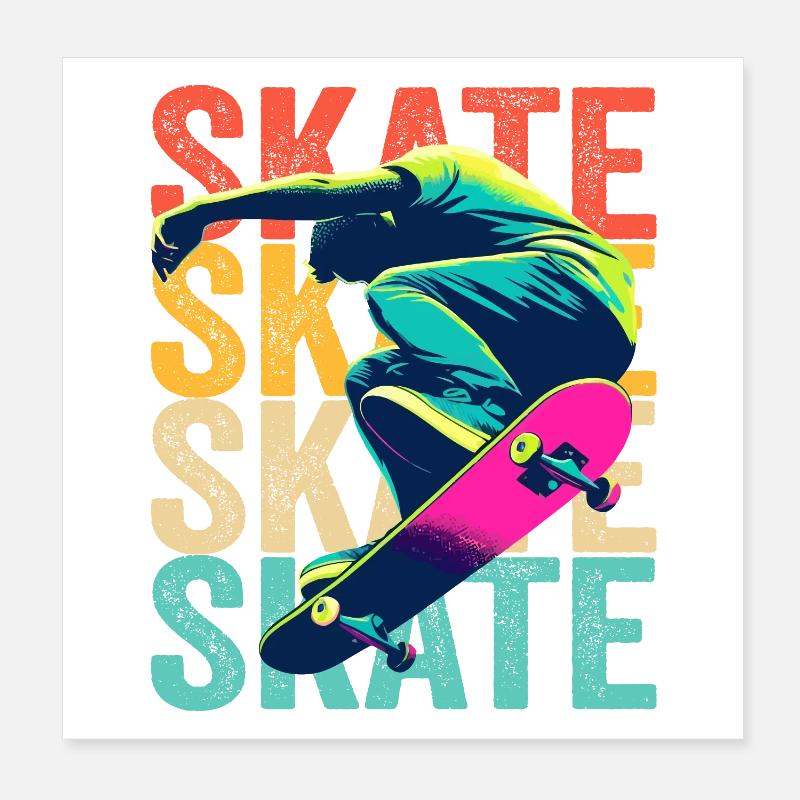 Skateboarding Skate Poster 8" x 8" (20x20 cm)