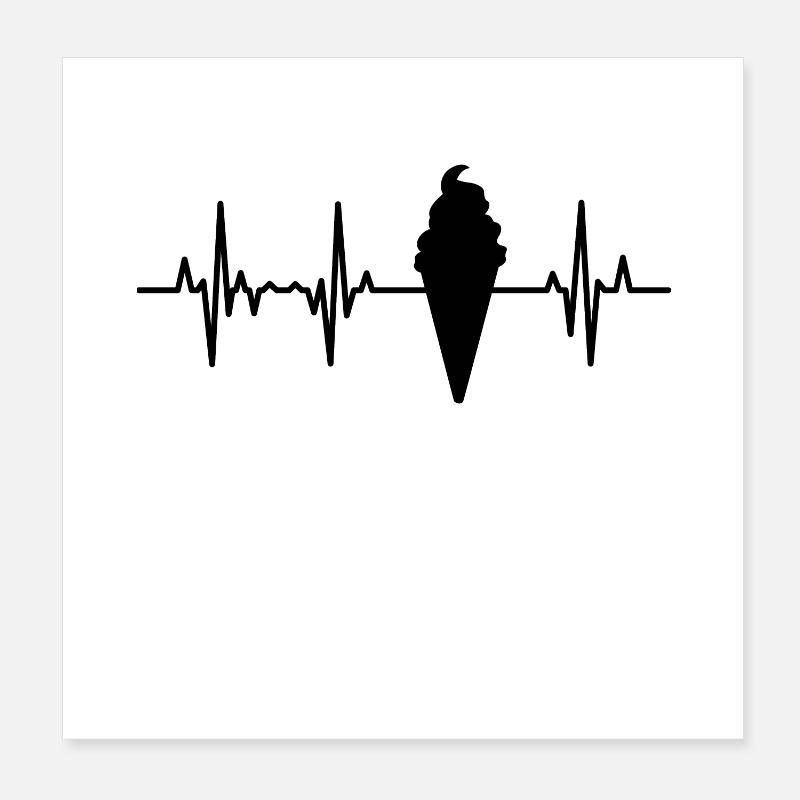 Palpitations cardiaques de crème glacée Poster 20 x 20 cm