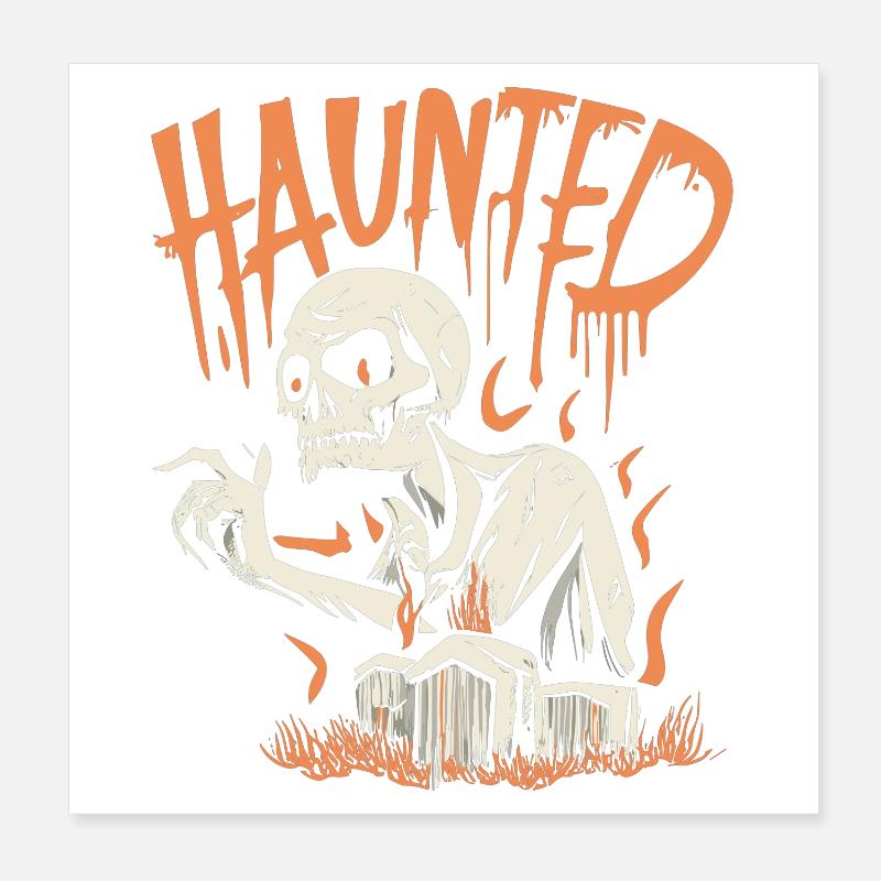 Haunted Skeleton Poster 20x20 cm