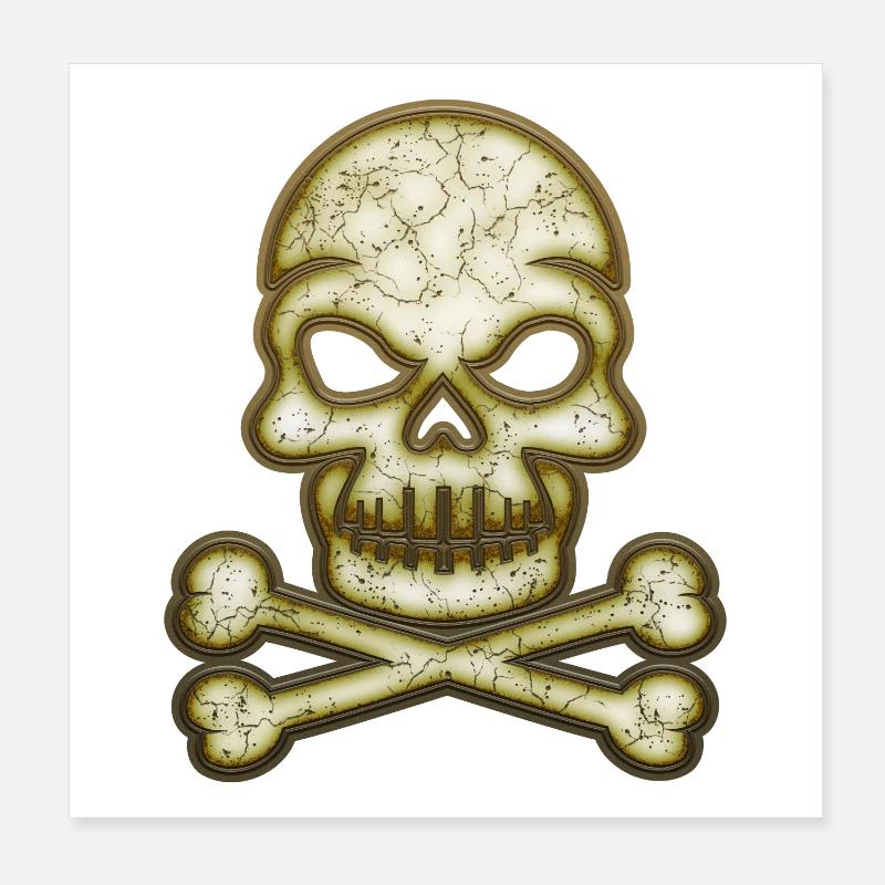 Decorative Skull Skull Poster 8" x 8" (20x20 cm)