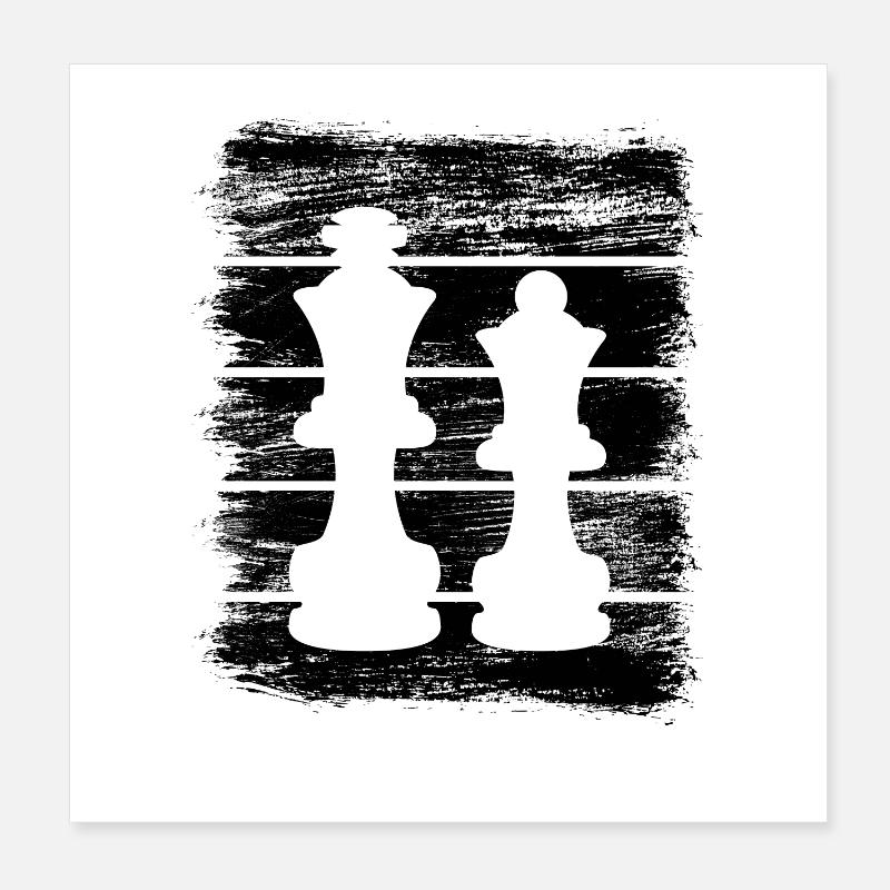 Chess Queen and King Poster 8" x 8" (20x20 cm)